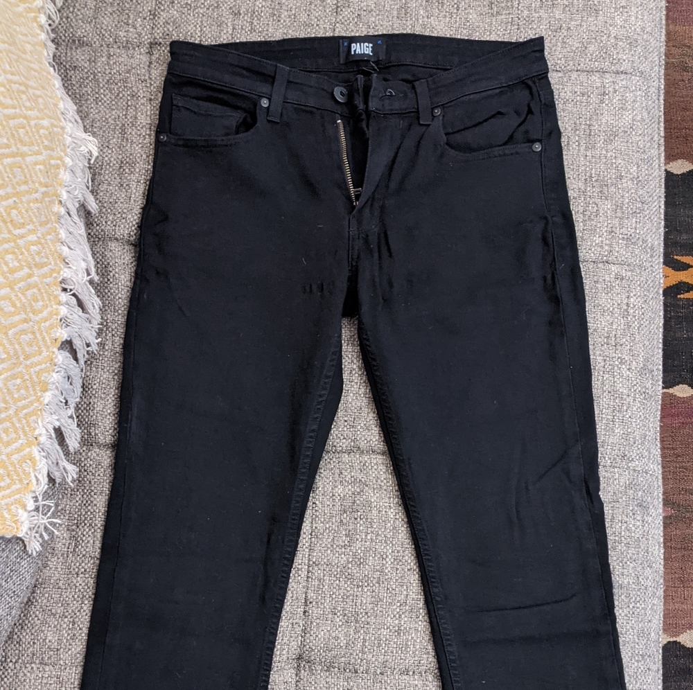 Paige Lennox Black Skinny Jeans Size 30x30